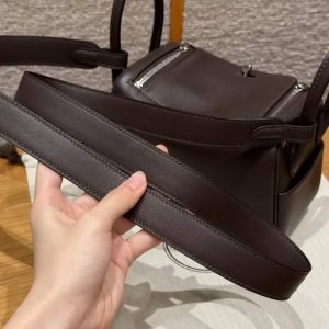 Hermes Lindy Mini 19 CM Bag Handmade In Swift Calfskin Leather Silver Hardware 46 Ebene - Image 4