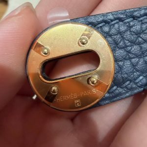 Hermes Lindy Mini 19 CM Bag Handmade In Taurillon Clemence Leather Gold Hardware 7P Blue Presse - Image 17