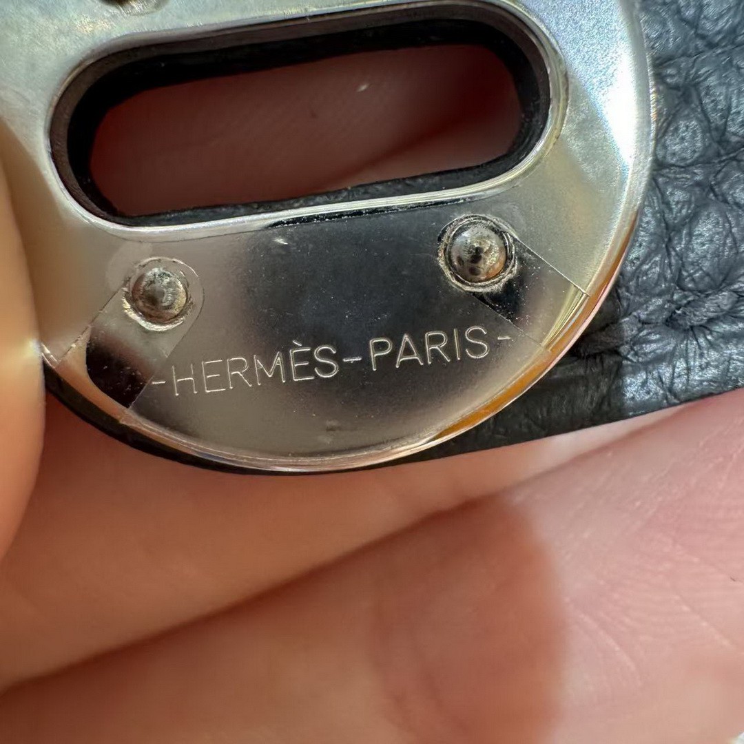 Hermes Lindy Mini 19 CM Bag Handmade In Taurillon Clemence Leather Silver Hardware 85 Ardoise - Image 18