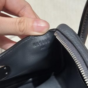 Hermes Lindy Mini 19 CM Bag Handmade In Taurillon Clemence Leather Silver Hardware 85 Ardoise - Image 6