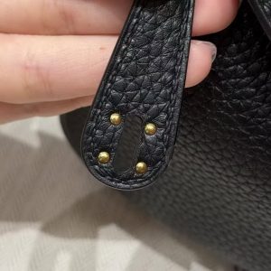 Hermes Lindy Mini 19 CM Bag Handmade In Taurillon Clemence Leather Gold Hardware 89 Noir - Image 18