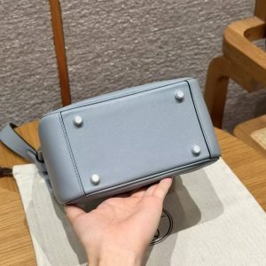 Hermes Lindy Mini 19 CM Bag Handmade In Swift Leather Silver Hardware P0 Girs Pantin - Image 14