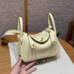 Hermes Lindy Mini 19 CM Bag Handmade In Swift Leather Gold Hardware i8 Jaune Milton