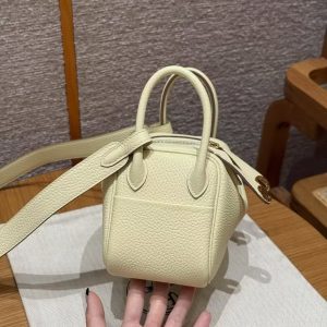 Hermes Lindy Mini 19 CM Bag Handmade In Swift Leather Gold Hardware i8 Jaune Milton - Image 18