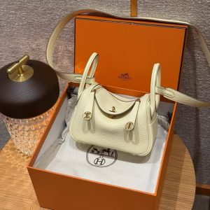 Hermes Lindy Mini 19 CM Bag Handmade In Swift Leather Gold Hardware i8 Jaune Milton - Image 11