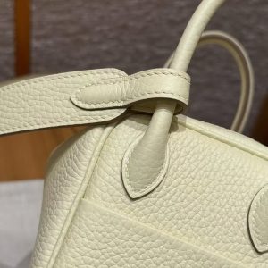 Hermes Lindy Mini 19 CM Bag Handmade In Swift Leather Gold Hardware i8 Jaune Milton - Image 7