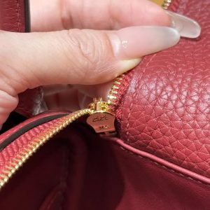 Hermes Lindy Mini 19 CM Bag Handmade In Taurillon Clemence Leather Gold Hardware k1 Rouge Grenat - Image 17