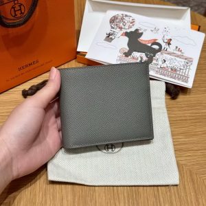Alternative view of Hermes MC² Copernic Compact Wallet Handmade In Epsom Calfskin Leather 0L Gris Meyer