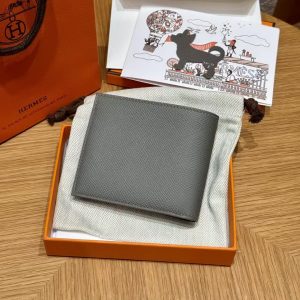 Hermes MC² Copernic Compact Wallet Handmade In Epsom Calfskin Leather 0L Gris Meyer - Image 7