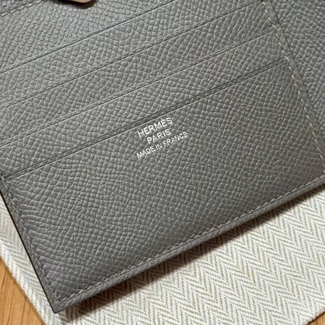 Hermes MC² Copernic Compact Wallet Handmade In Epsom Calfskin Leather 0L Gris Meyer - Image 4