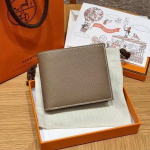 Hermes MC² Copernic Compact Wallet Handmade In Epsom Calfskin Leather 18 Etoupe