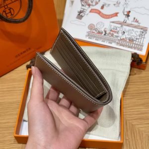Hermes MC² Copernic Compact Wallet Handmade In Epsom Calfskin Leather 18 Etoupe - Image 9