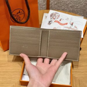 Hermes MC² Copernic Compact Wallet Handmade In Epsom Calfskin Leather 18 Etoupe - Image 6