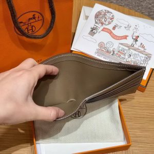 Hermes MC² Copernic Compact Wallet Handmade In Epsom Calfskin Leather 18 Etoupe - Image 3