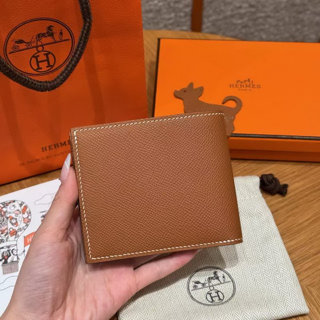 Hermes MC² Copernic Compact Wallet Handmade In Epsom Calfskin Leather 37 Gold - Image 2