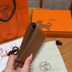 Hermes MC² Copernic Compact Wallet Handmade In Epsom Calfskin Leather 37 Gold - Image 10
