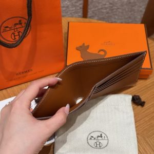 Hermes MC² Copernic Compact Wallet Handmade In Epsom Calfskin Leather 37 Gold - Image 6
