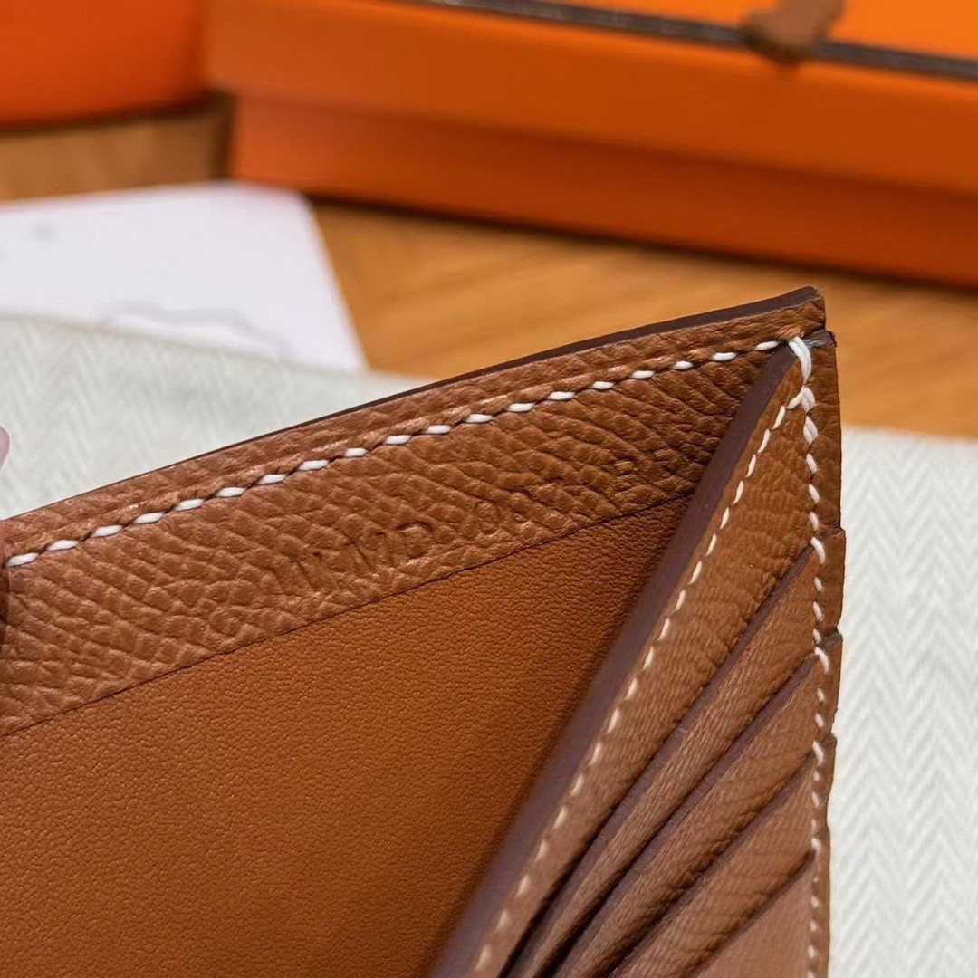Hermes MC² Copernic Compact Wallet Handmade In Epsom Calfskin Leather 37 Gold - Image 3