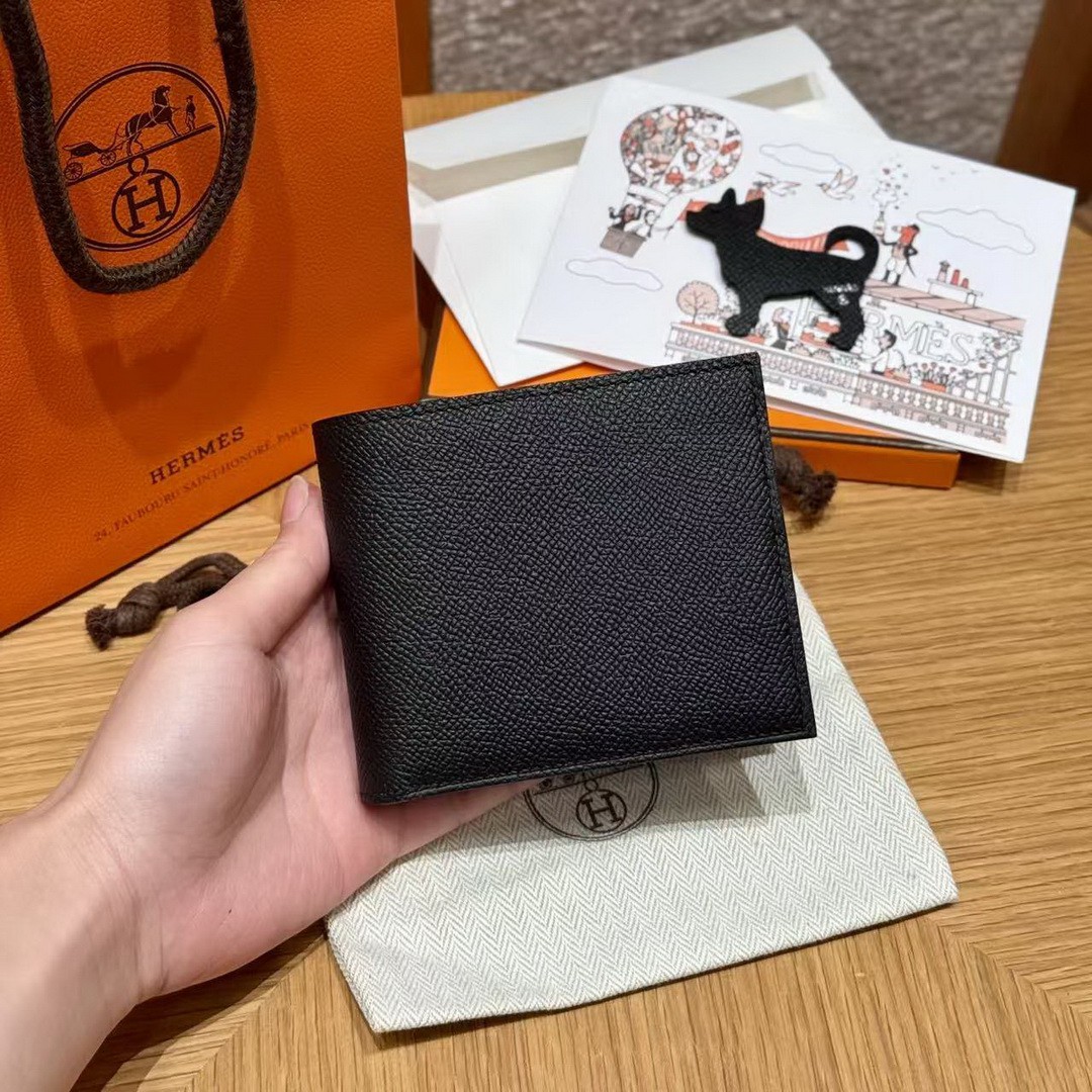Hermes MC² Copernic Compact Wallet Handmade In Epsom Calfskin Leather 89 Noir - Image 2