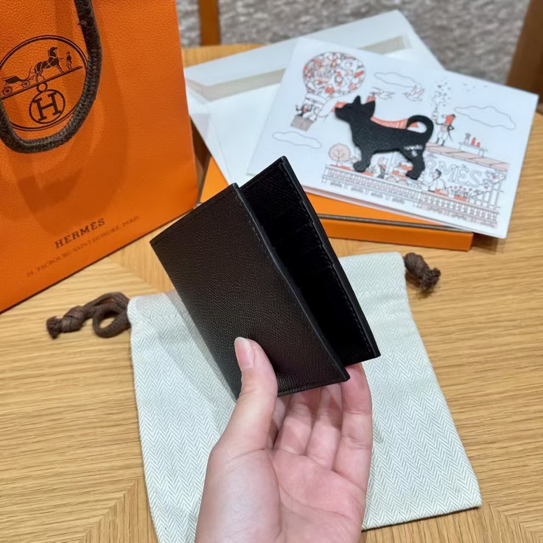 Hermes MC² Copernic Compact Wallet Handmade In Epsom Calfskin Leather 89 Noir - Image 15