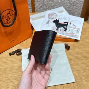 Hermes MC² Copernic Compact Wallet Handmade In Epsom Calfskin Leather 89 Noir - Image 14