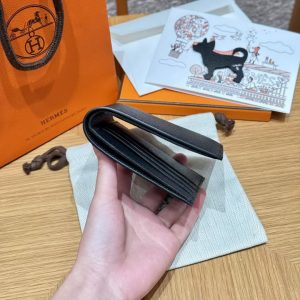 Hermes MC² Copernic Compact Wallet Handmade In Epsom Calfskin Leather 89 Noir - Image 12