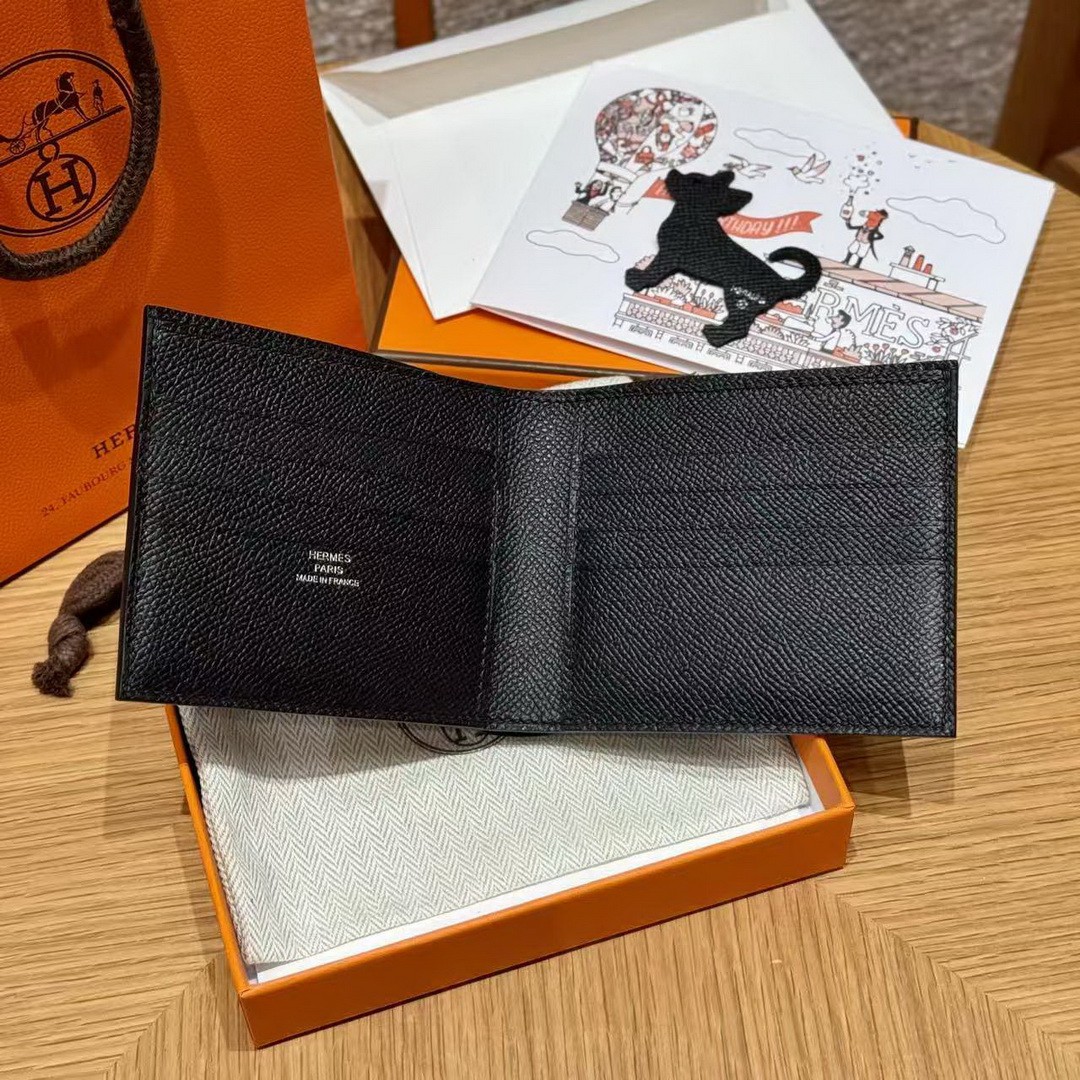 Hermes MC² Copernic Compact Wallet Handmade In Epsom Calfskin Leather 89 Noir - Image 11