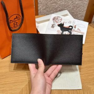 Hermes MC² Copernic Compact Wallet Handmade In Epsom Calfskin Leather 89 Noir - Image 8