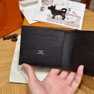 Hermes MC² Copernic Compact Wallet Handmade In Epsom Calfskin Leather 89 Noir - Image 7
