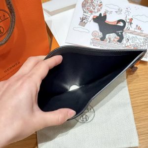 Hermes MC² Copernic Compact Wallet Handmade In Epsom Calfskin Leather 89 Noir - Image 5