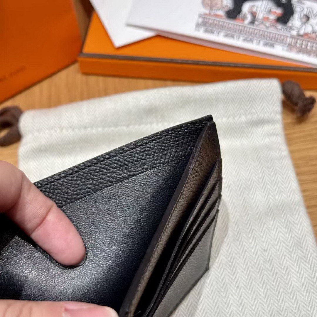 Hermes MC² Copernic Compact Wallet Handmade In Epsom Calfskin Leather 89 Noir - Image 4