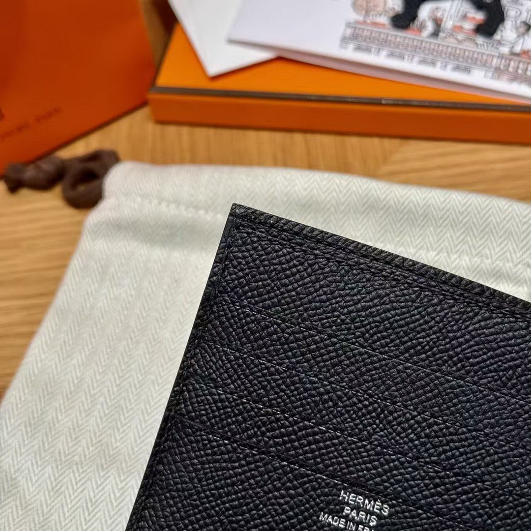 Hermes MC² Copernic Compact Wallet Handmade In Epsom Calfskin Leather 89 Noir - Image 3
