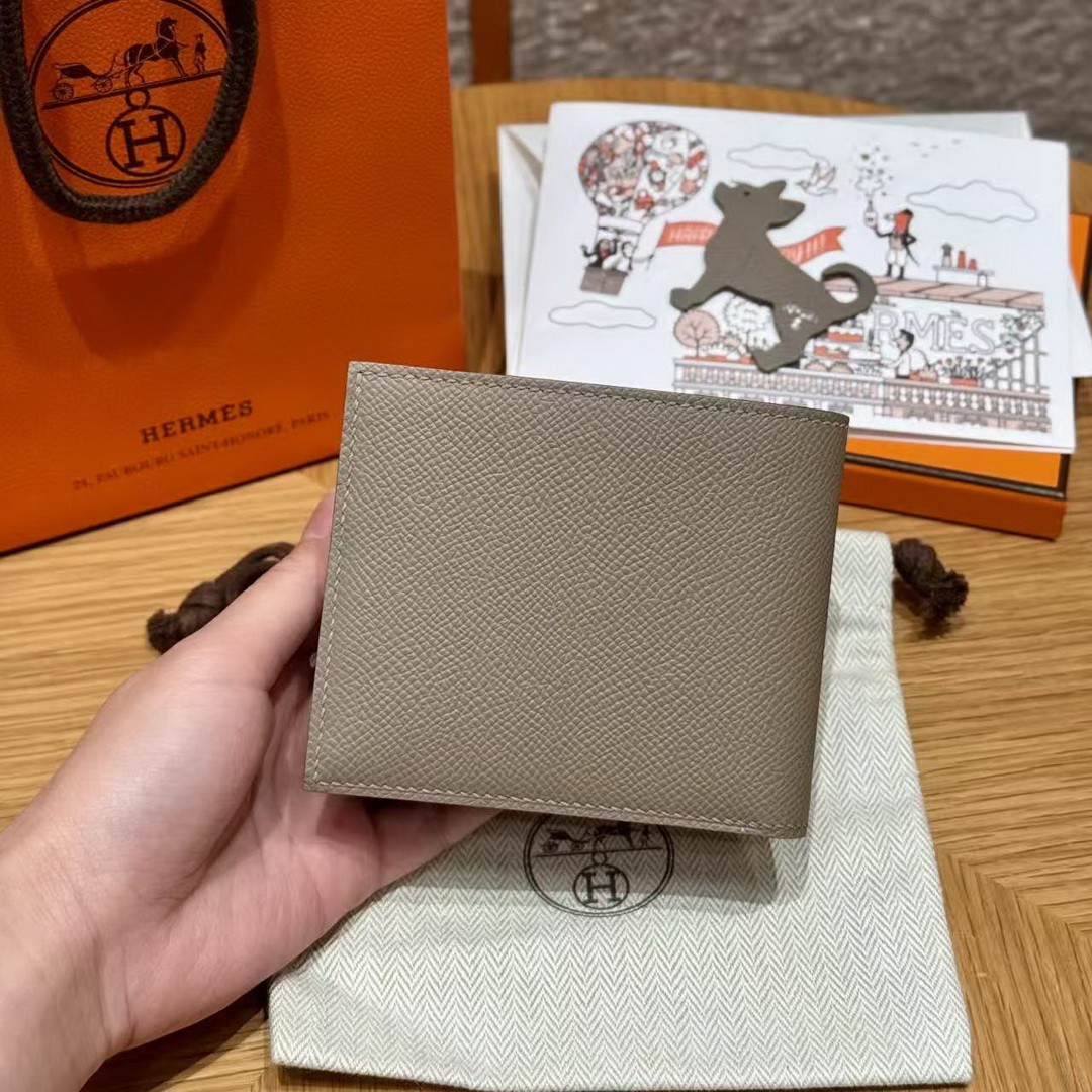Hermes MC² Copernic Compact Wallet Handmade In Epsom Calfskin Leather M8 Girs Asphalte - Image 11