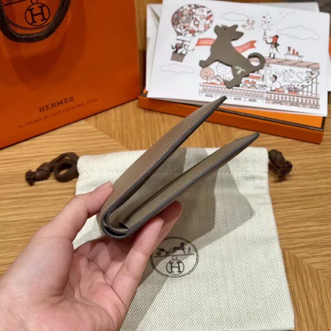 Hermes MC² Copernic Compact Wallet Handmade In Epsom Calfskin Leather M8 Girs Asphalte - Image 9