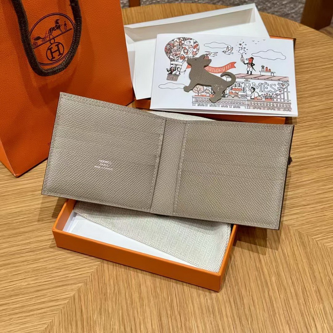 Hermes MC² Copernic Compact Wallet Handmade In Epsom Calfskin Leather M8 Girs Asphalte - Image 5