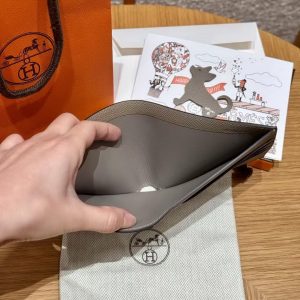 Hermes MC² Copernic Compact Wallet Handmade In Epsom Calfskin Leather M8 Girs Asphalte - Image 4