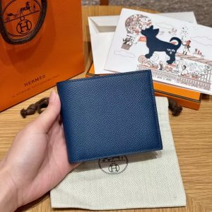 Alternative view of Hermes MC² Copernic Compact Wallet Handmade In Epsom Calfskin Leather S4 Deep Blue