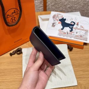 Hermes MC² Copernic Compact Wallet Handmade In Epsom Calfskin Leather S4 Deep Blue - Image 12