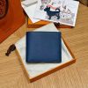 Hermes MC² Copernic Compact Wallet Handmade In Epsom Calfskin Leather S4 Deep Blue