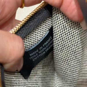 Hermes Mini Herbag Zip 20 Bag Retourne Ecru Blue Glacier Ardoise Handmade In Militaire Canvas and Hunter Cowhide Gold Hardware - Image 18