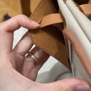 Hermes Mini Herbag Zip 20 Bag Retourne Beton Naturel Sable Handmade In Militaire Canvas and Hunter Cowhide Silver Hardware - Image 25
