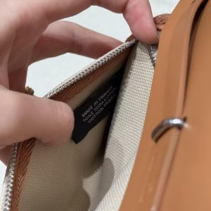 Hermes Mini Herbag Zip 20 Bag Retourne Beton Naturel Sable Handmade In Militaire Canvas and Hunter Cowhide Silver Hardware - Image 15