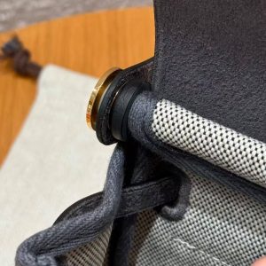 Hermes Mini Herbag Zip 20 Bag Retourne Ecru Blue Glacier Ardoise Handmade In Militaire Canvas and Hunter Cowhide Gold Hardware - Image 9