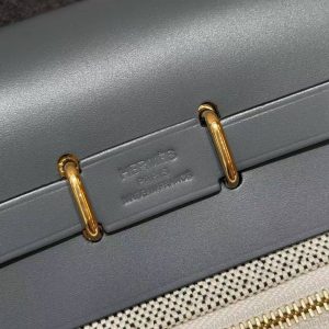 Hermes Mini Herbag Zip 20 Bag Retourne Ecru Blue Glacier Ardoise Handmade In Militaire Canvas and Hunter Cowhide Gold Hardware - Image 17