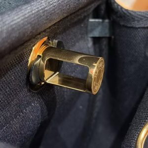 Hermes Mini Herbag Zip 20 Bag Retourne 89 Noir Handmade In Militaire Canvas and Hunter Cowhide Gold Hardware - Image 8