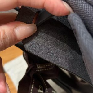 Hermes Mini Herbag Zip 20 Bag Retourne Ardoise Handmade In Militaire Canvas and Hunter Cowhide Silver Hardware - Image 6