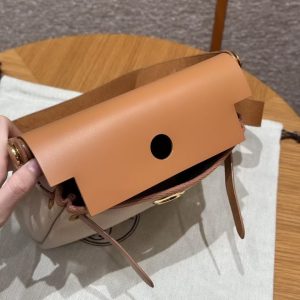 Hermes Mini Herbag Zip 20 Bag Retourne Beton Naturel Sable Handmade In Militaire Canvas and Hunter Cowhide Gold Hardware - Image 10