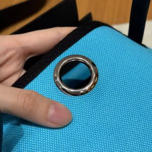 Hermes Mini Herbag Zip 20 Bag Retourne Bleu Riviera Noir Handmade In Militaire Canvas and Hunter Cowhide Silver Hardware - Image 15
