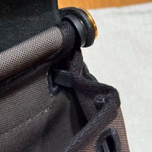Hermes Mini Herbag Zip 20 Bag Retourne Dark Bronze Noir Handmade In Militaire Canvas and Hunter Cowhide Gold Hardware - Image 5