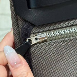 Hermes Mini Herbag Zip 20 Bag Retourne Dark Bronze Noir Handmade In Militaire Canvas and Hunter Cowhide Silver Hardware - Image 15